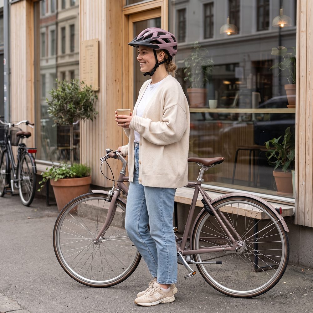 NKX City LED Cykelhjelm med indbygget lys