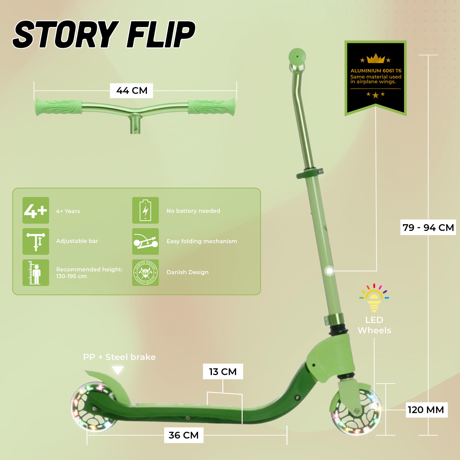 Story Flip Foldbart LED Løbehjul