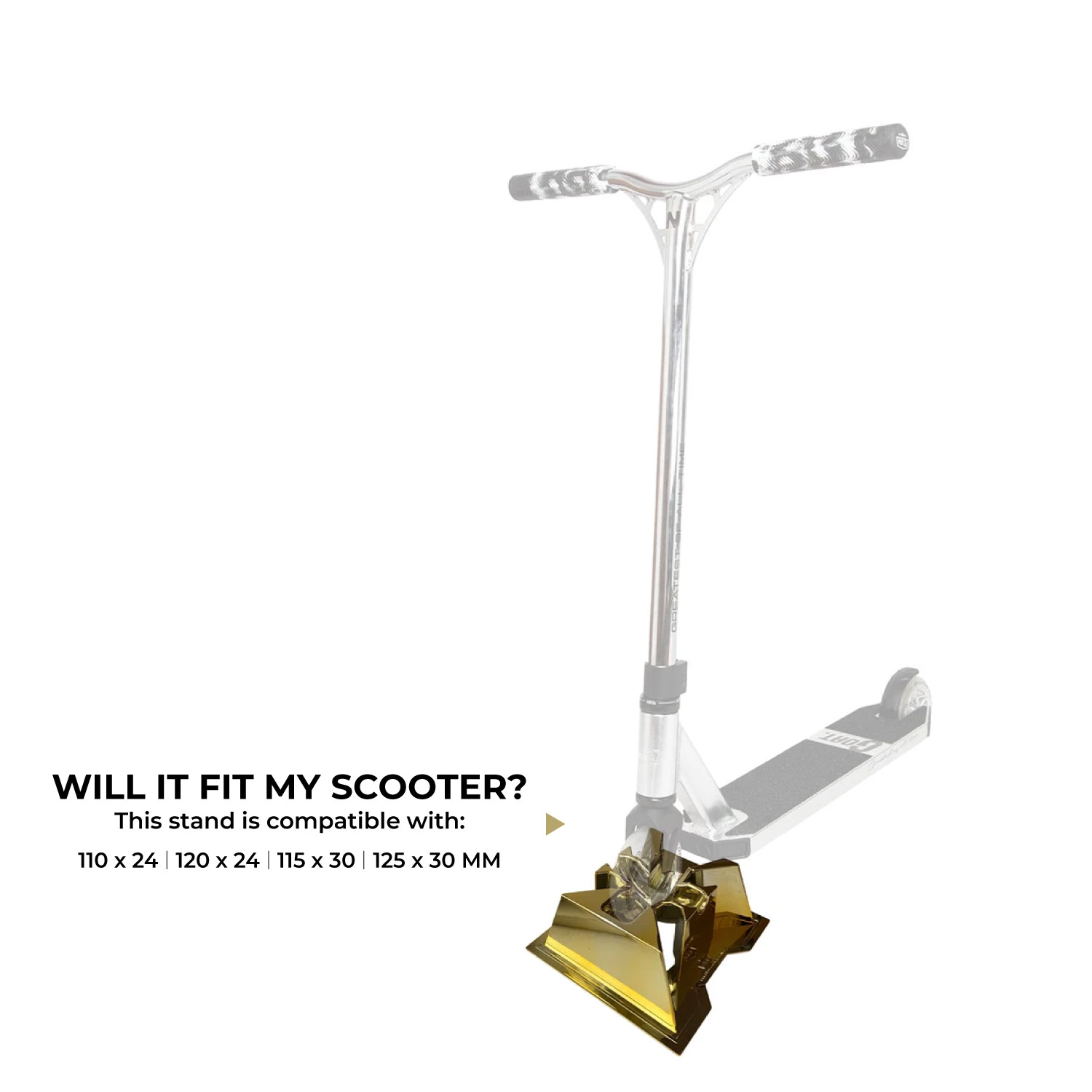NKD Pro løbehjulstativ – stabil holder til 110–125 mm hjul, 24/30 mm bredde