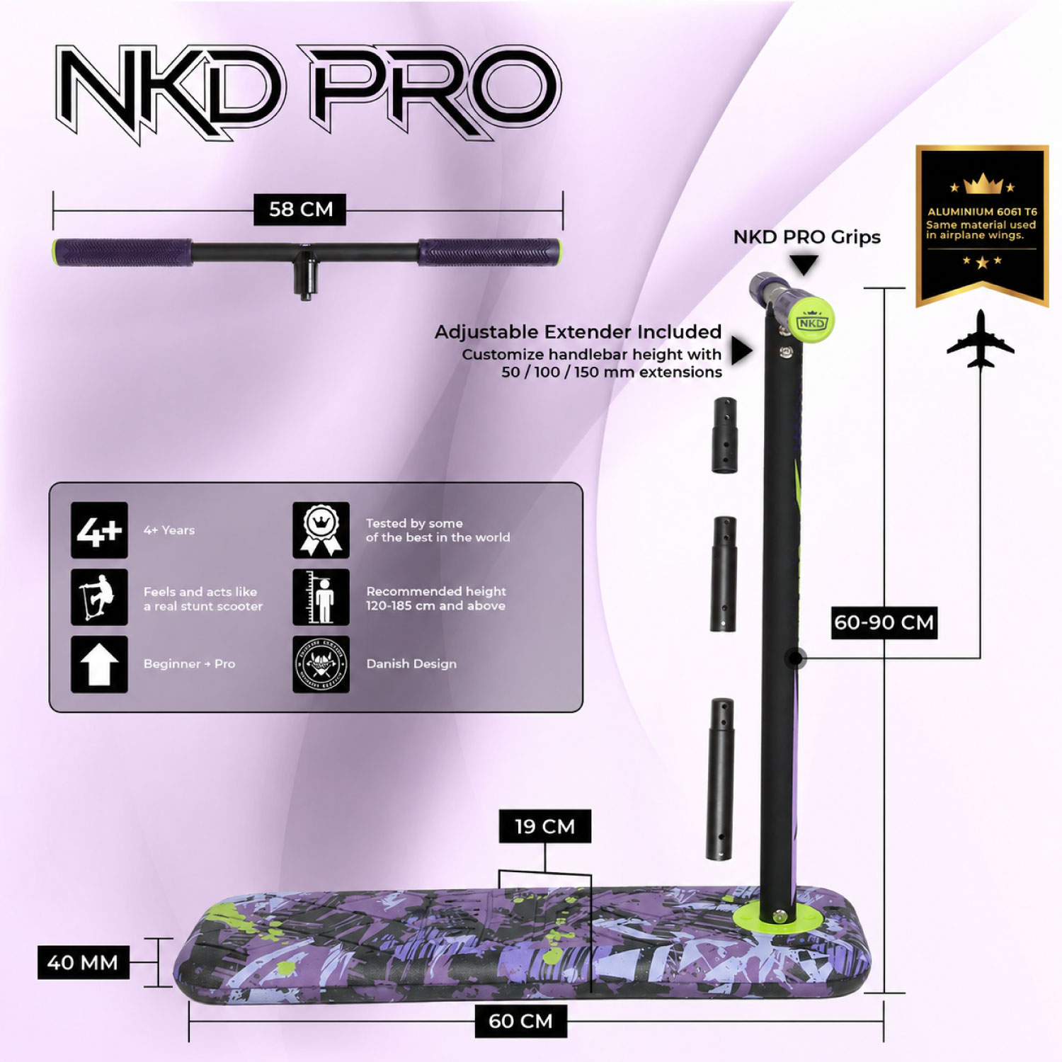 NKD Pro 7.5" Trampolin Løbehjul