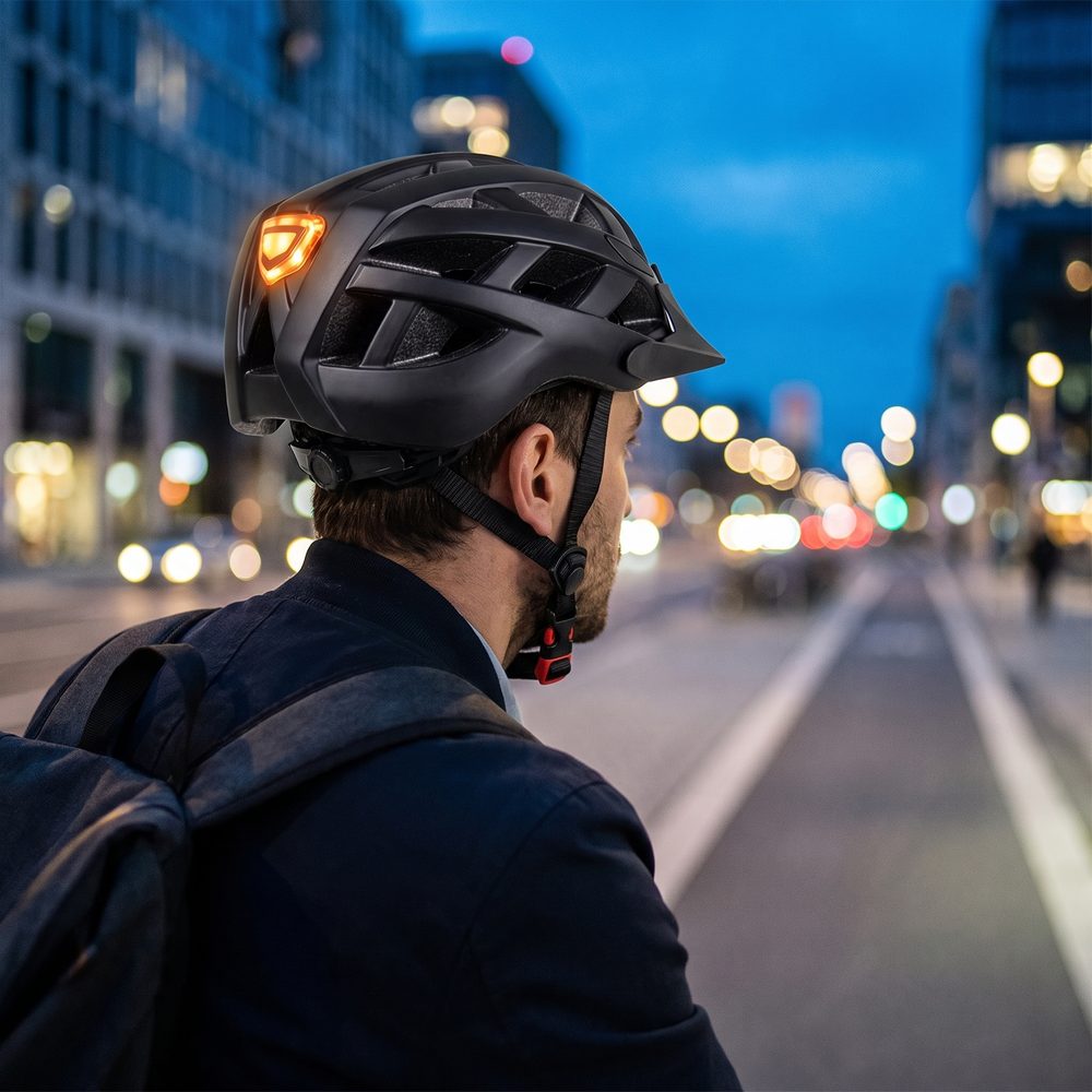 NKX City LED Cykelhjelm med indbygget lys