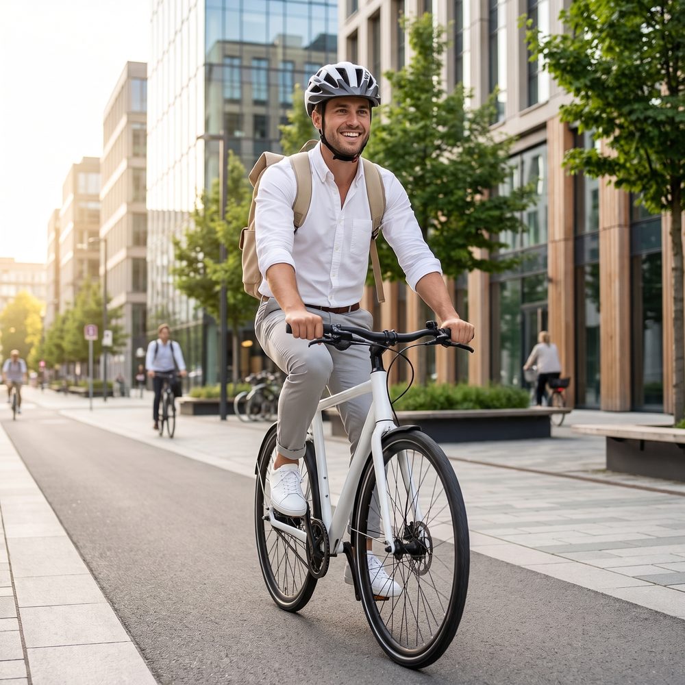 NKX City LED Cykelhjelm med indbygget lys