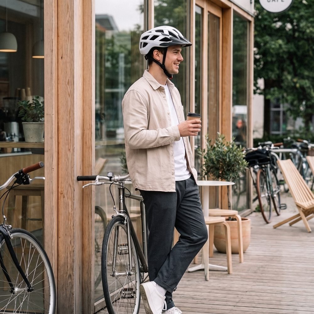 NKX City LED Cykelhjelm med indbygget lys