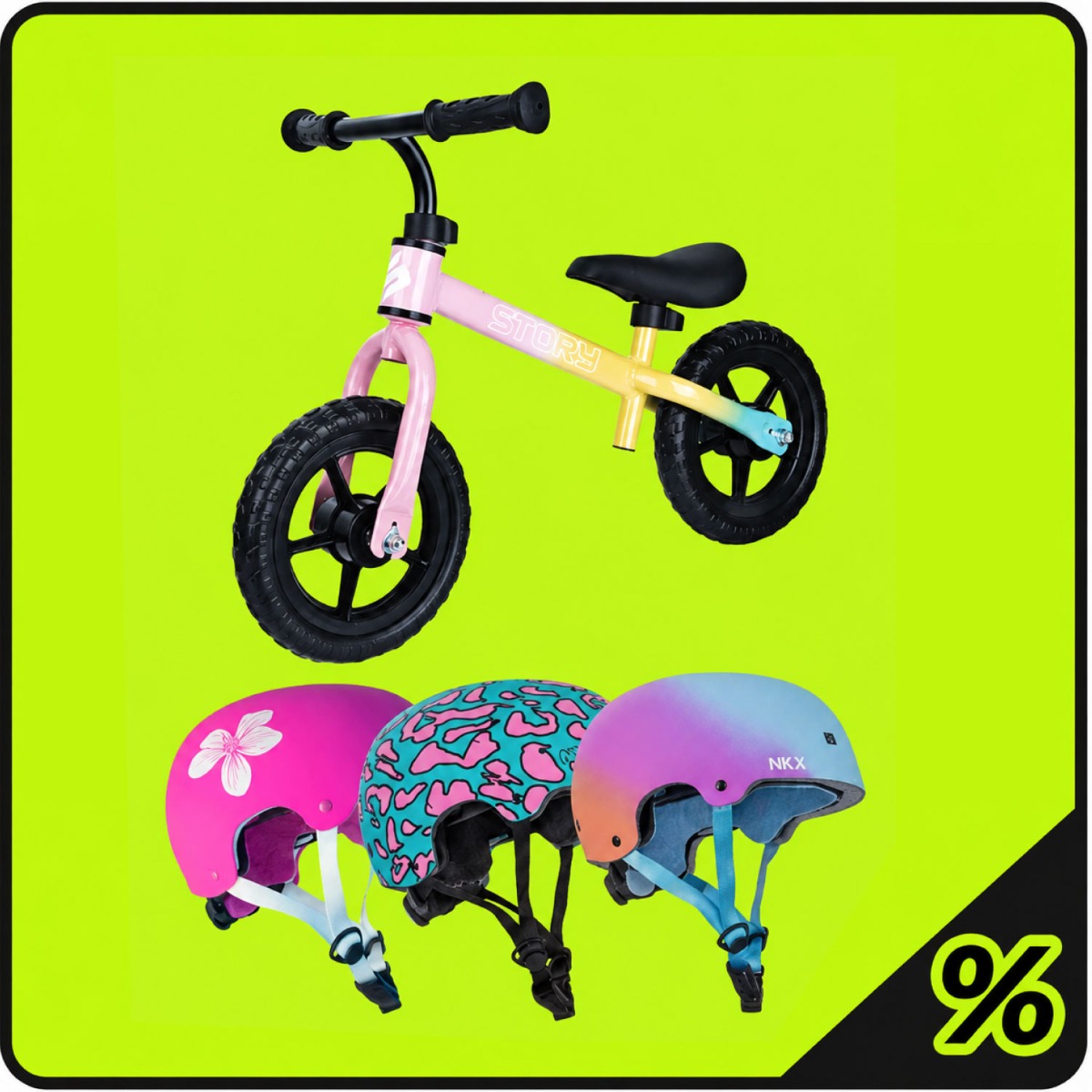 10% Ekstra Rabat Løbecykel + Hjelm 1-4 År
