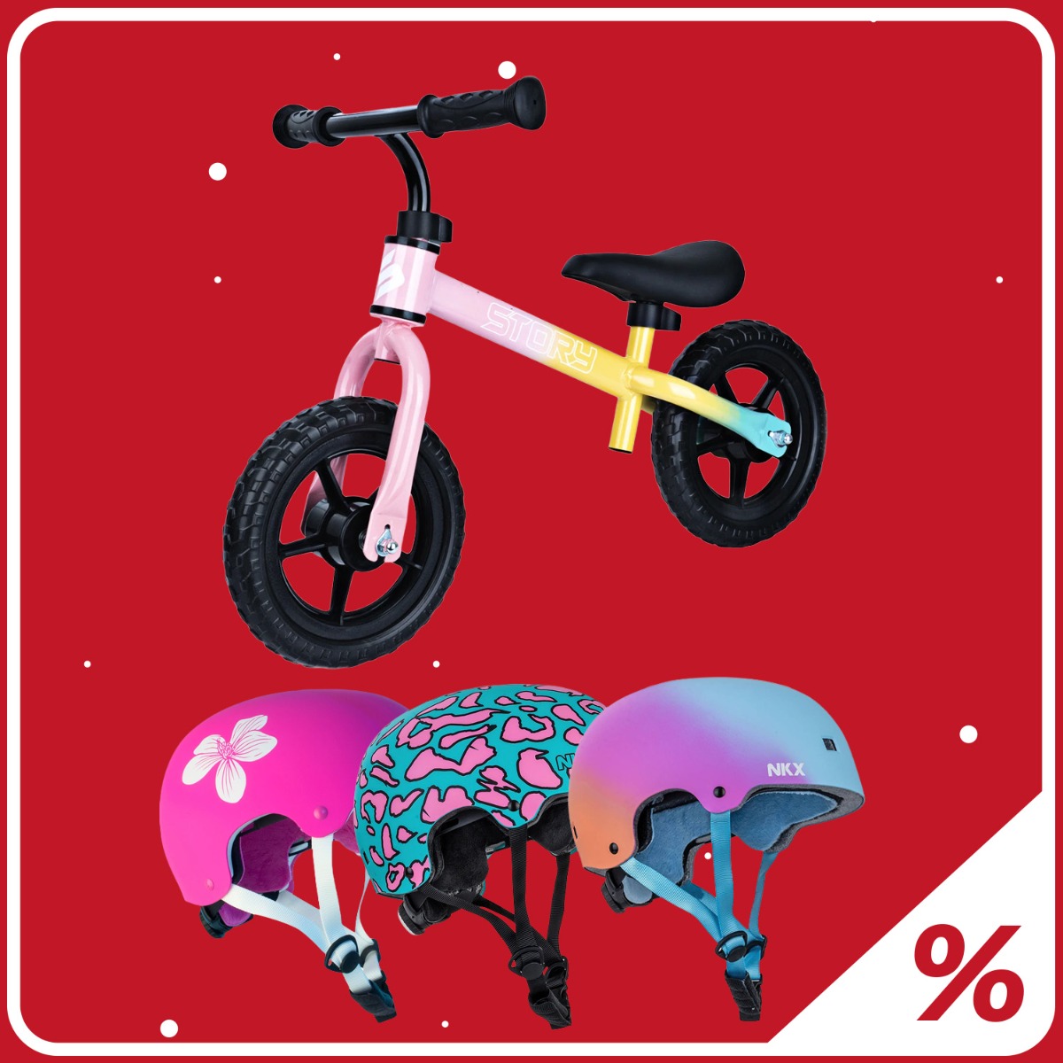 10% Ekstra Rabat Løbecykel + Hjelm 1-4 År