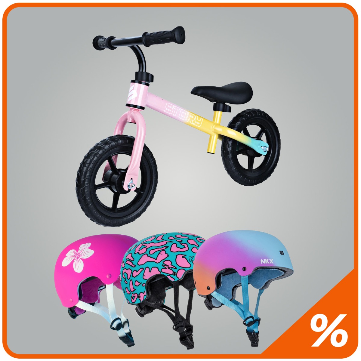 10% Ekstra Rabat Løbecykel + Hjelm 1-4 År