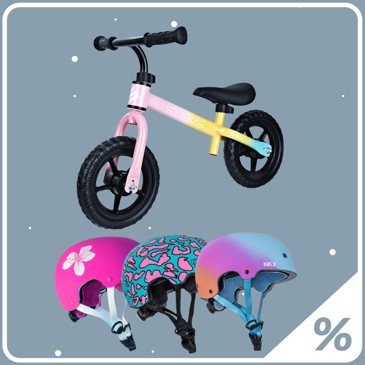 10% Ekstra Rabat Løbecykel + Hjelm 1-4 År