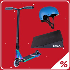 10% Ekstra Rabat – Trick Løbehjul, Rampe & Hjelm Pakke – Begynder 5–10 år