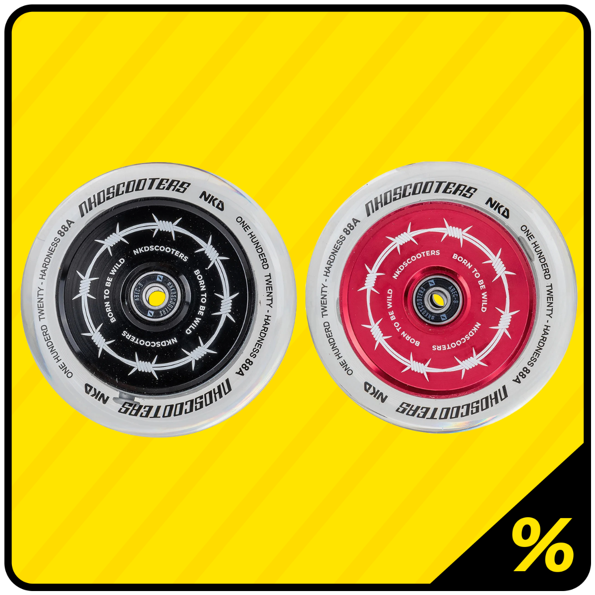 10% Ekstra Rabat 2 stk - Trick Løbehjuls Hjul 120*24mm