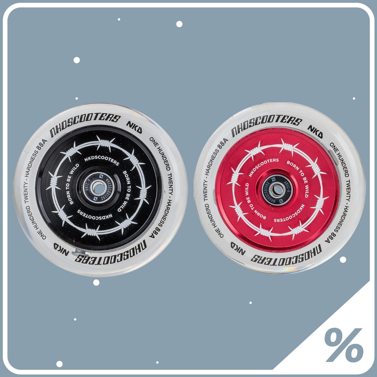 10% Ekstra Rabat 2 stk - Trick Løbehjuls Hjul 120*24mm