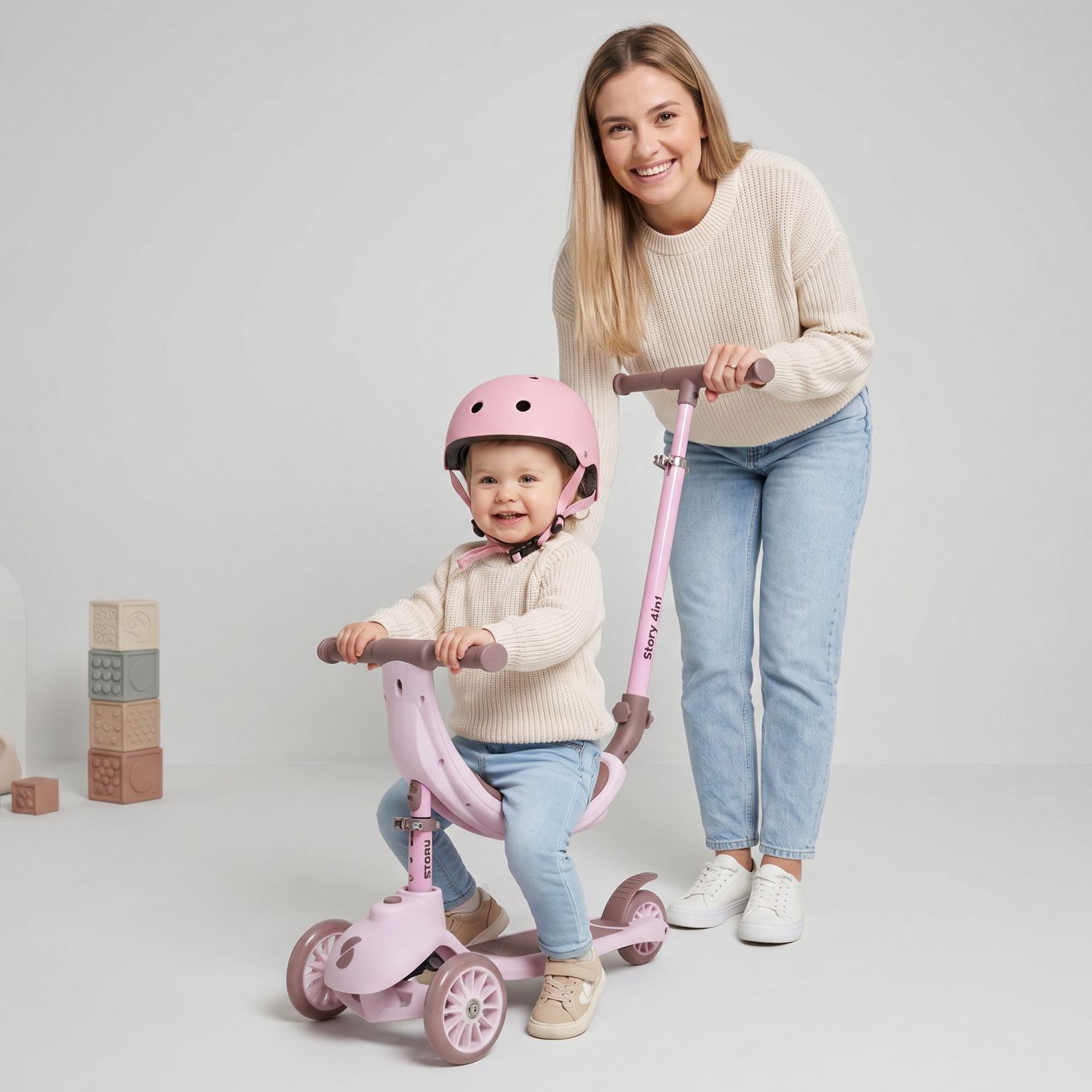 Story 4IN1 LED 3-hjulet Børne løbehjul