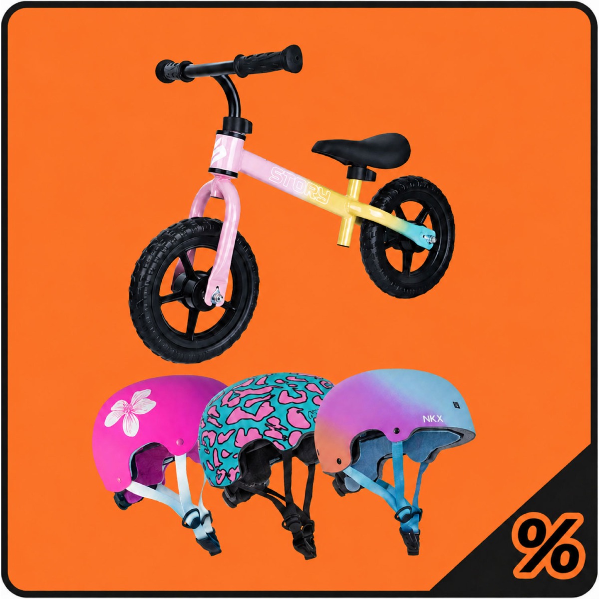 10% Ekstra Rabat Løbecykel + Hjelm 1-4 År