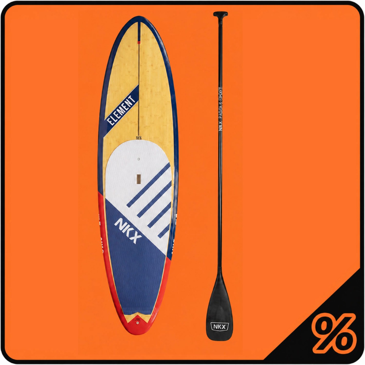 10% Extra Discount Hard / Bamboo SUP + 1-piece Carbon Paddle