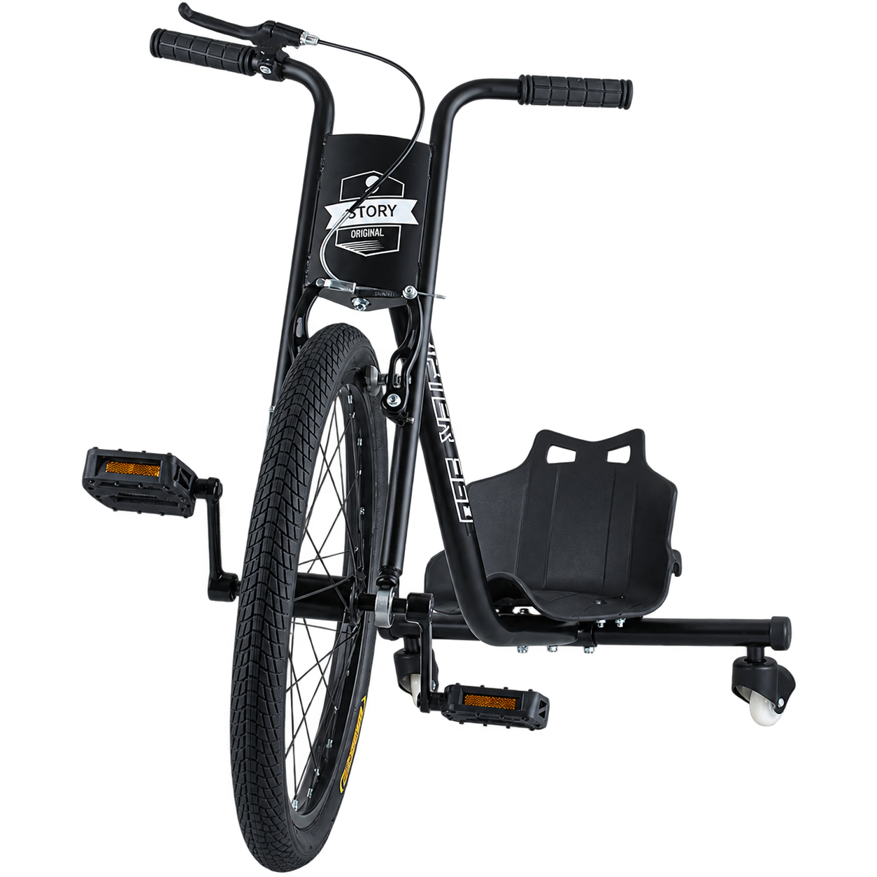 Story Drifter 360 trehjulet cykel med justerbart sæde og tre hjul.