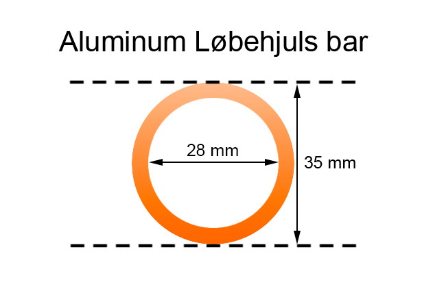 Aluminium løbehjuls bar