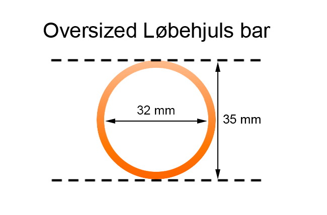 Oversized / HIC løbehjuls bar